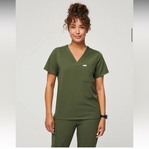 FIGS Dark Olive Scrub Set